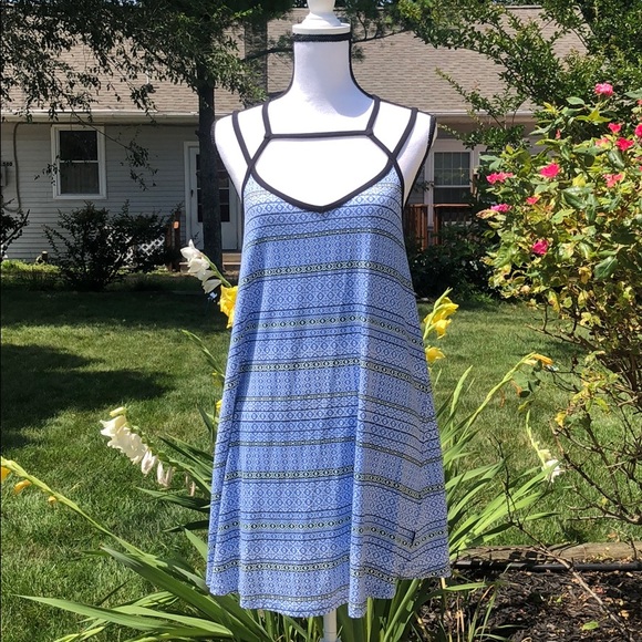 NWT RVCA Zavey Hydro Shift Dress blue M - Picture 1 of 7
